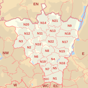 N postcode area